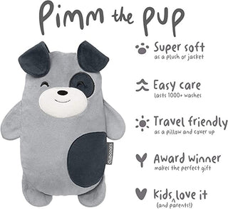 Cubcoats Kids Toddler and Big Pimm the Puppy 2-in-1 Stuffed Animal Hoodie Grey Size 8