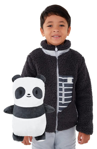 Cubcoats Transforming 2 in 1 Unisex Papo the Panda 2-in-1 Stuffed Animal Fleece Jacket Gray