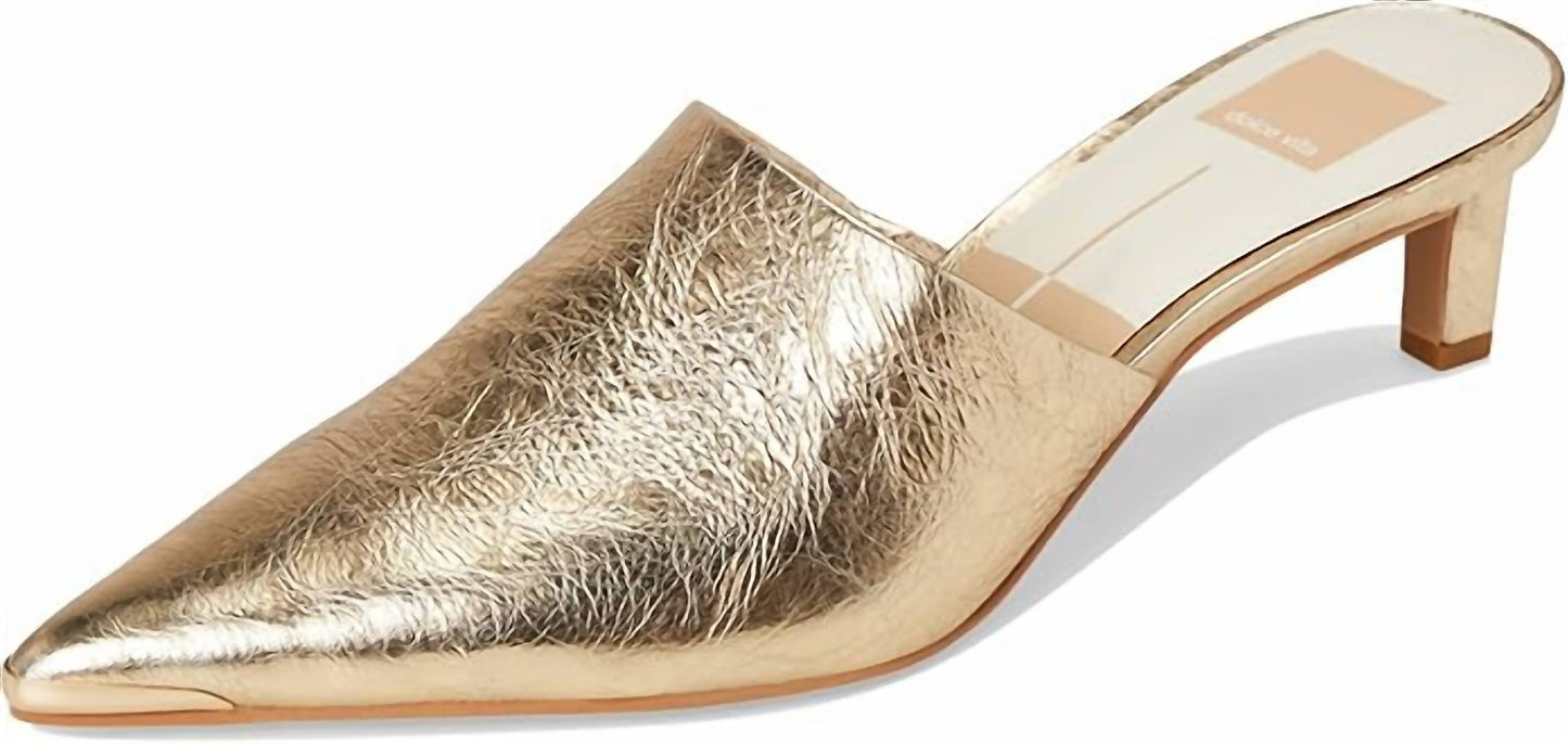 Dolce Vita - Women's Lexy Pointed Toe Kitten Heeled Slip On Mules