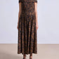 Apiece Apart - Lace Floral Chocolate Britt Off-shoulder Maxi