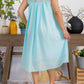 Karen T Design - Sleeveless A-line Midi Dress With Floral Detail