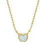 Eklexic - Women's Micro Opal Heart Pendant Necklace
