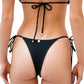 Gigizara - Shadow Horizon Tie Side Bikini Bottom Textured Black Elegance