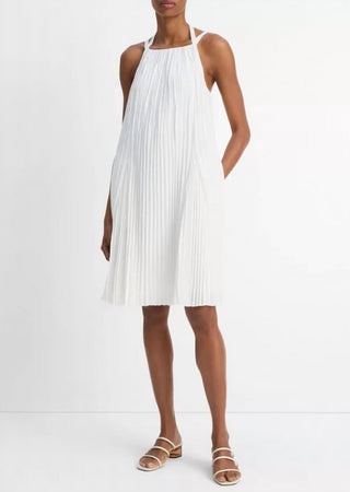 Vince - Pleated A- Line Pintuck Mini Dress
