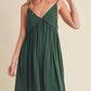 Aemi + Co - Ruched Plunge Mini Cami Dress