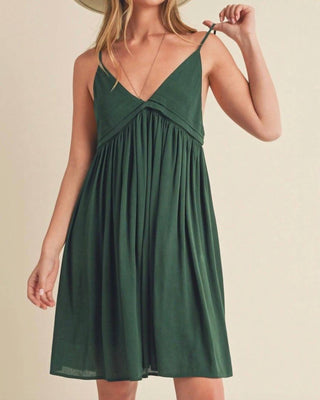 Aemi + Co - Ruched Plunge Mini Cami Dress