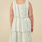 Hayden La - Botanical Embroidered Ruffle Tiered Tank Dress - Plus