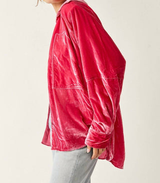 Free People - Women's Night Skies Oversized Velvet Shirt