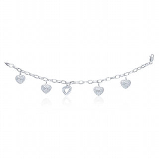 Diana M Jewels - 1.50cts Pave Heart Charm Diamond Bracelet