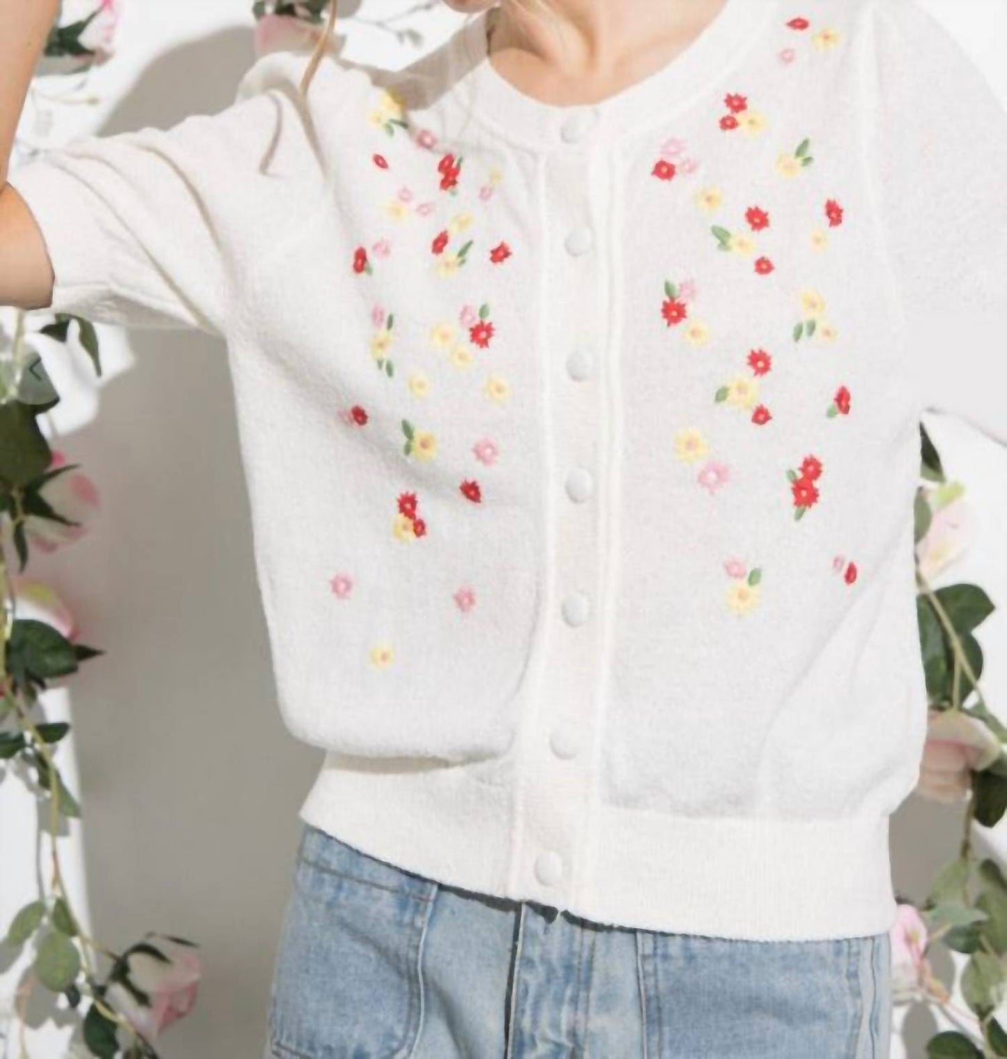 Aaron & Amber - Babies Breath Short Sleeve Cardigan