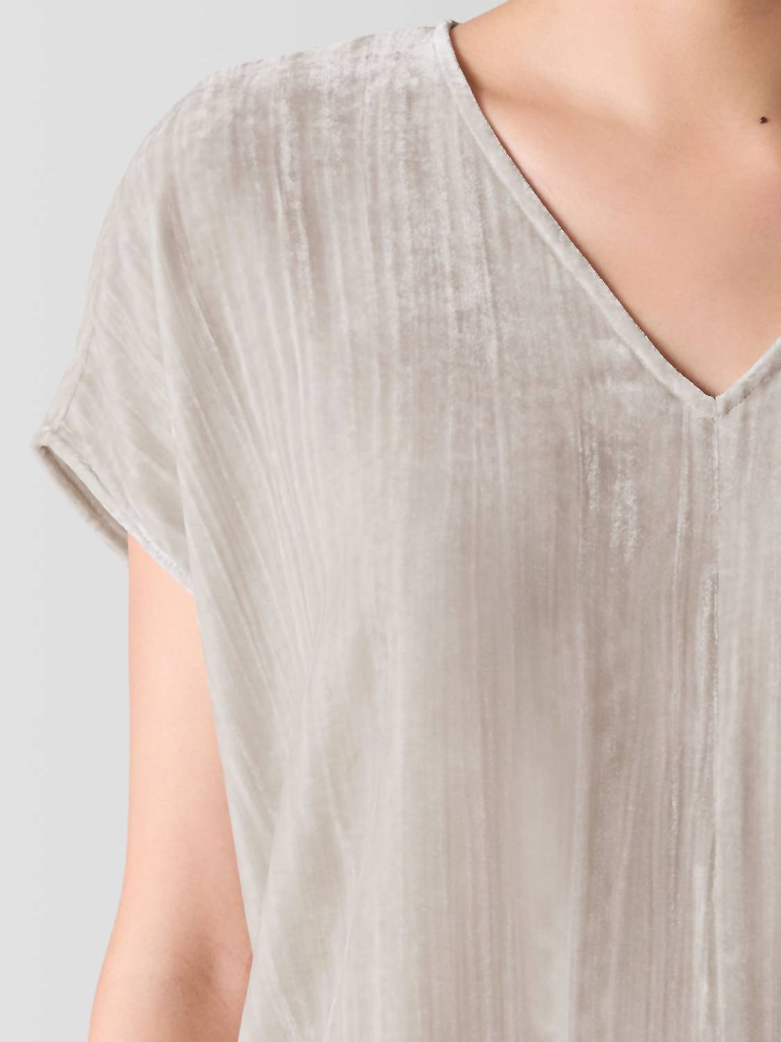 Eileen Fisher - Crushed Velvet V-neck Square Top