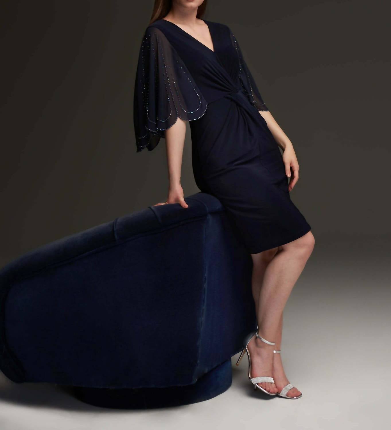 Joseph Ribkoff - Beaded Scallop Sleeve Dress
