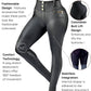 Siluets - Leather Look Shapewear Dress Pants – Butt Lift, Cellulite Control & Flawless Silhouette