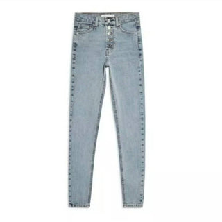 Topshop - Jamie Exposed Buttons High Rise Light Wash Skinny Jeans