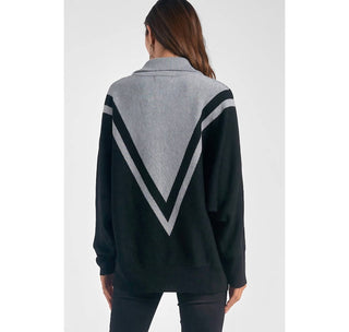 Elan - Two-tone Half Zip Sweater