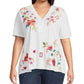 Johnny Was - Women's Button Neck Tee Georgia Plus