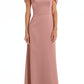 Dessy Collection Off the Shoulder A-Line Charmeuse Gown in Desert Rose, Size 8