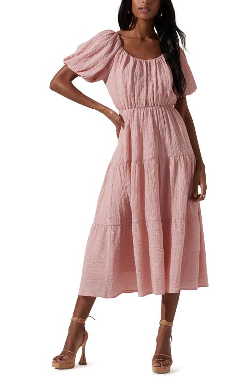 ASTR the Label Tiered Short Sleeve Dress - Pink