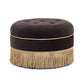 Yolanda 24" Round Upholstered Accent Ottoman - Deep Brown Velvet