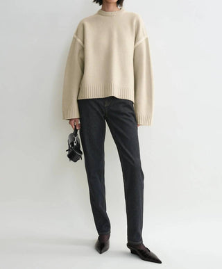 Toteme - Embroidered Wool Cashmere Knit Sweater