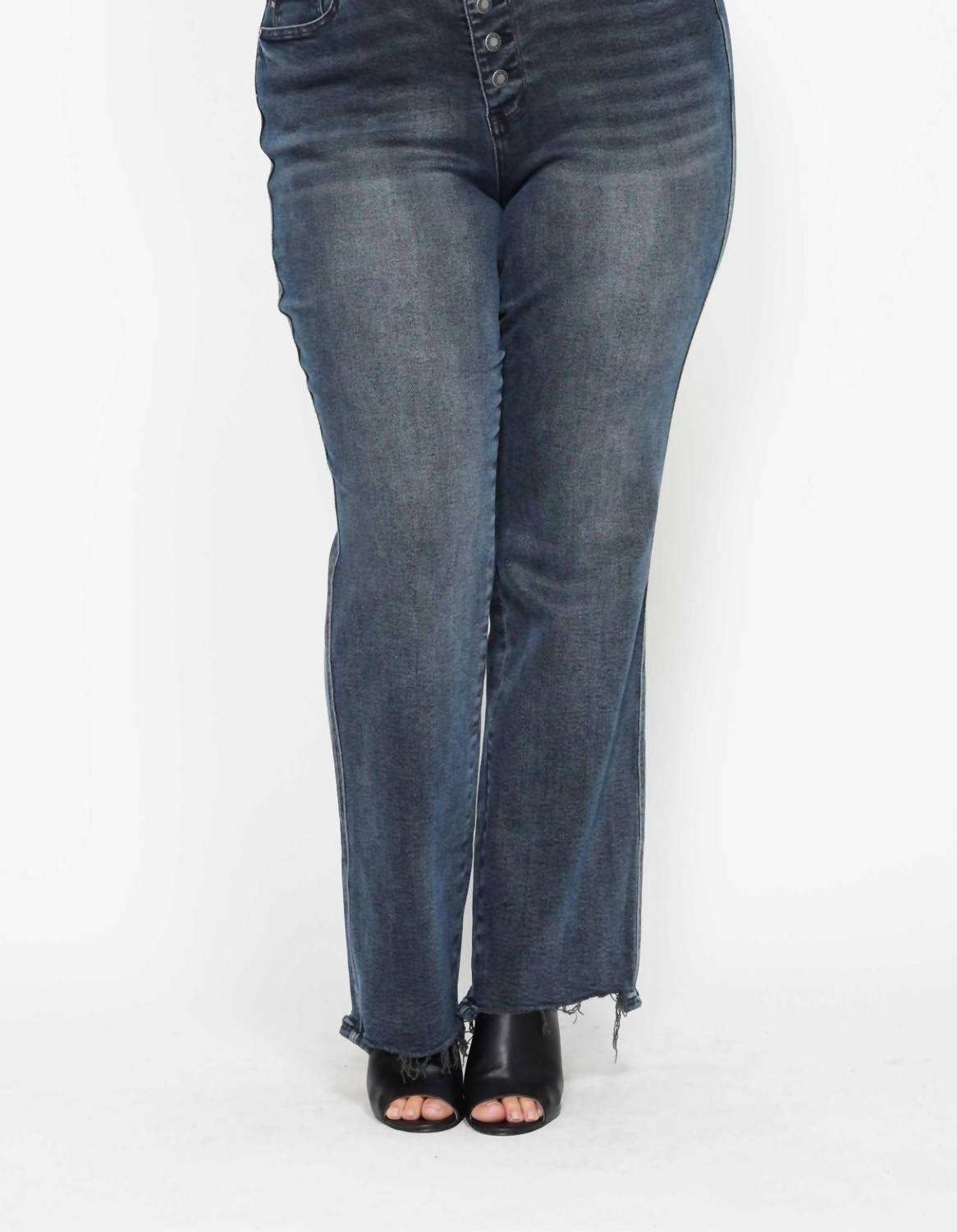 Judy Blue - High Waist Button Fly Straight Denim Jeans