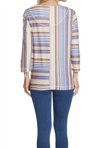 Multiples - Stripe Panel Knit Top