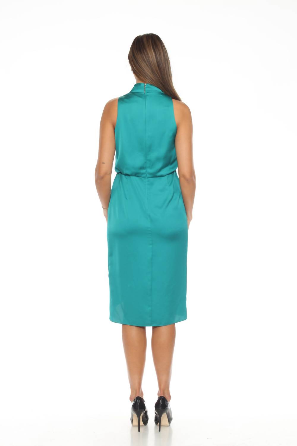 Joseph Ribkoff - Cowl Neck Satin Midi Dress