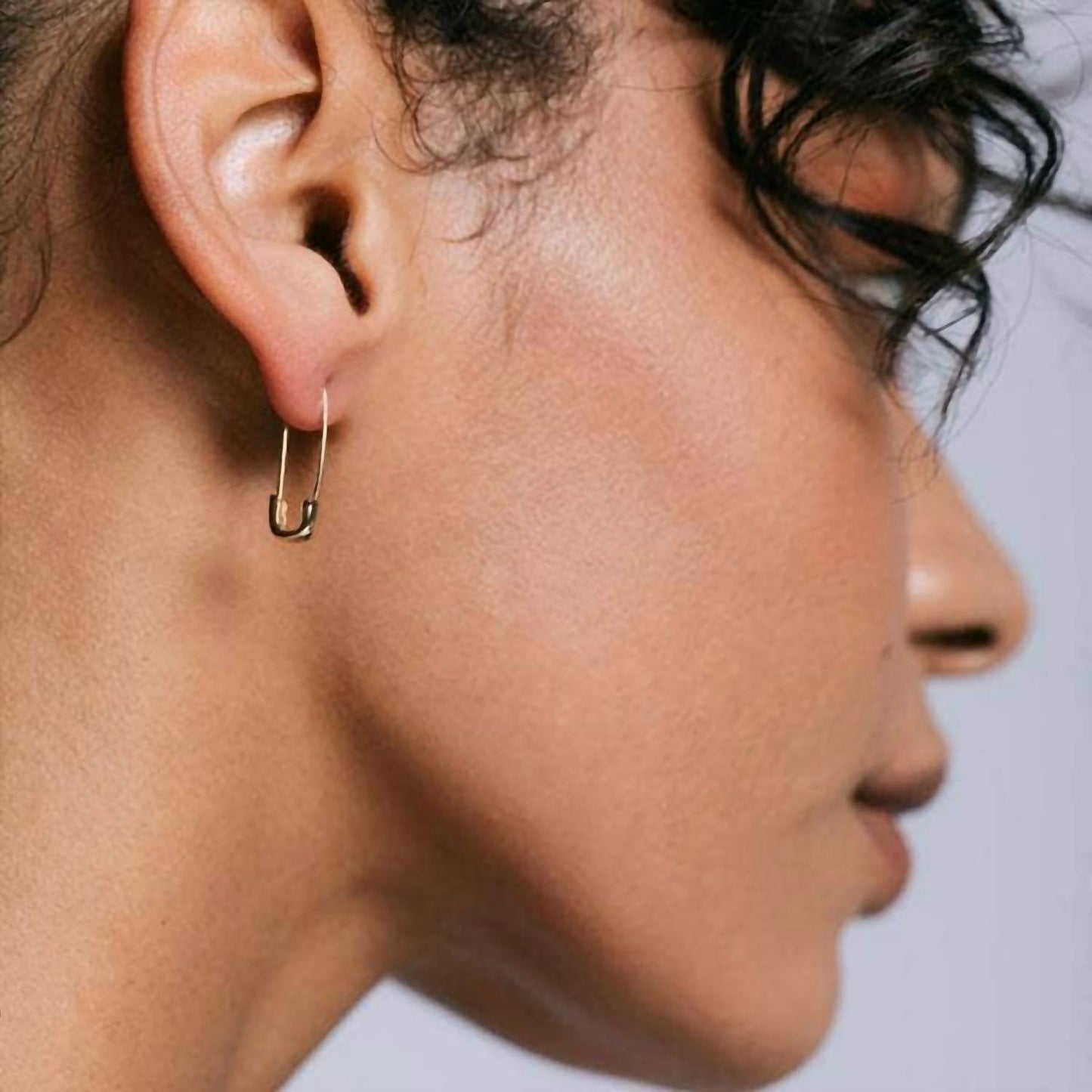 Kris Nations - Women's Safety Pin Hoop Earrings