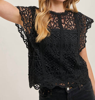Bluivy - Lace Knitted Sleeveless Crochet Top