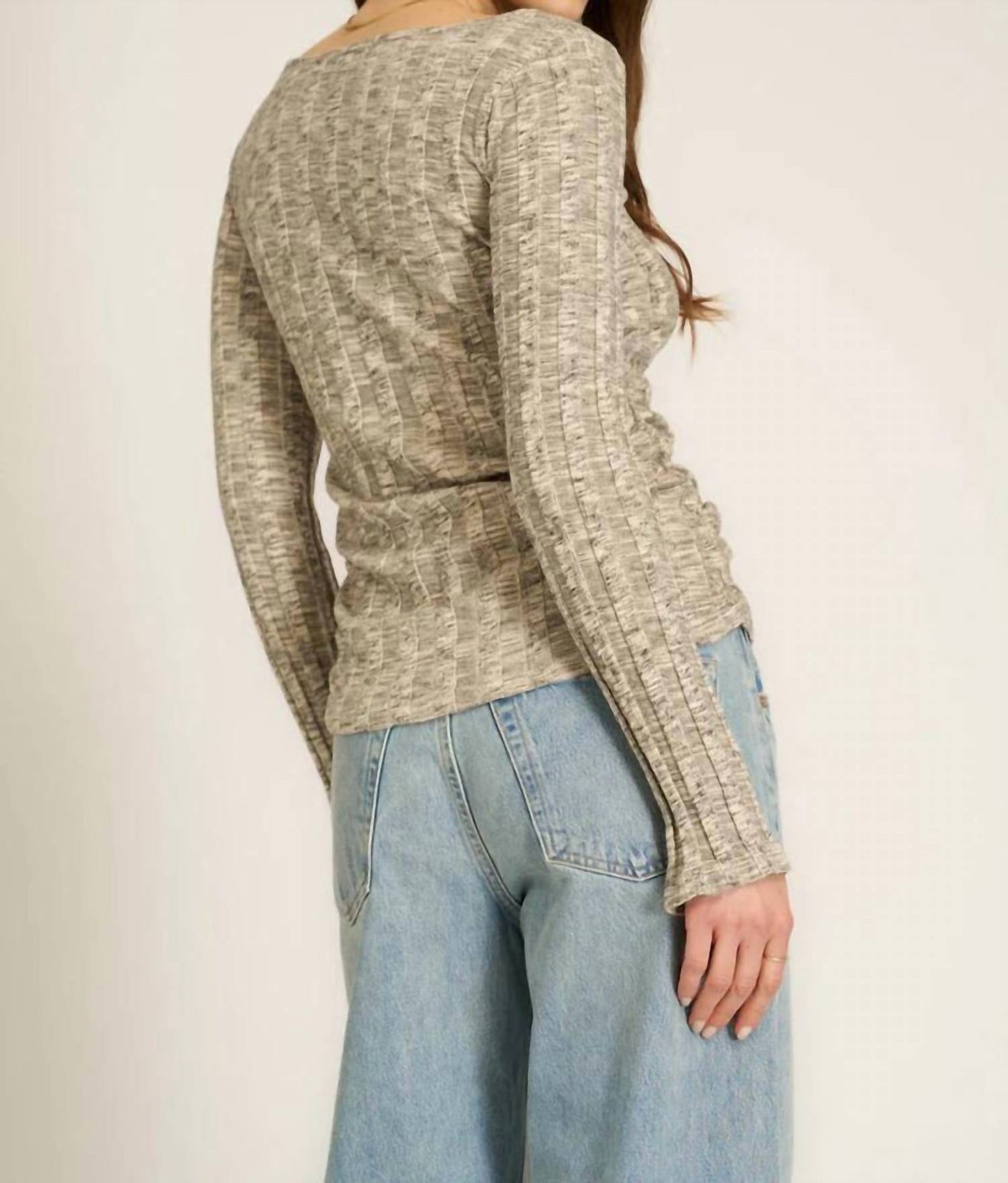 Project Social T - Sanna Boat Neck Rib Long Sleeve Top