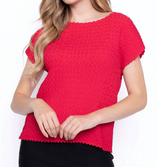 Picadilly - Short Sleeve Pleated Top