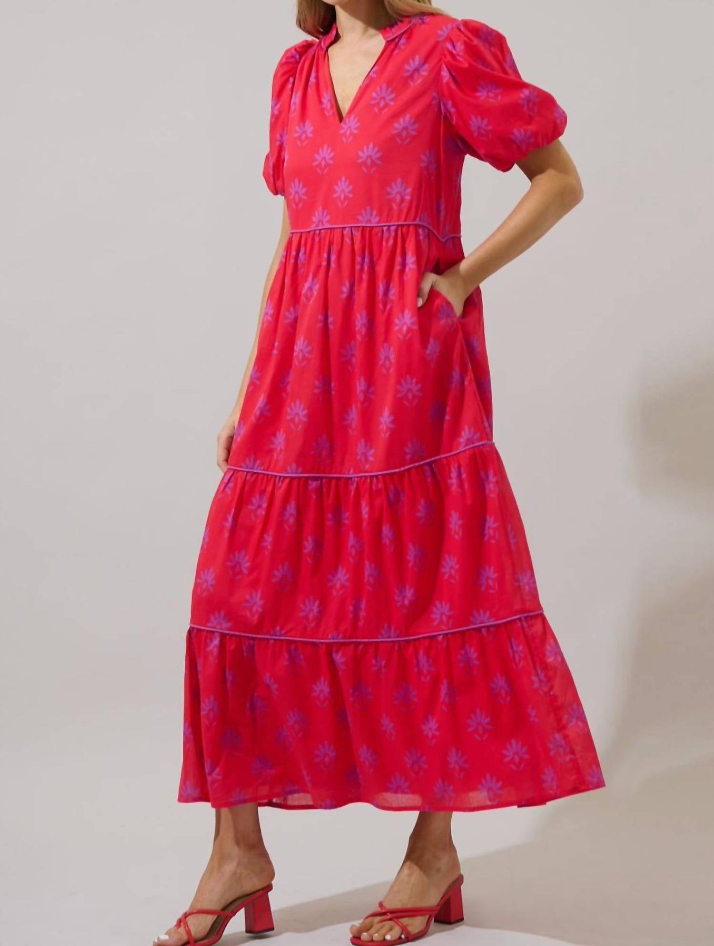 Sugarlips - Delmas Floral Renley Tiered Maxi Dress