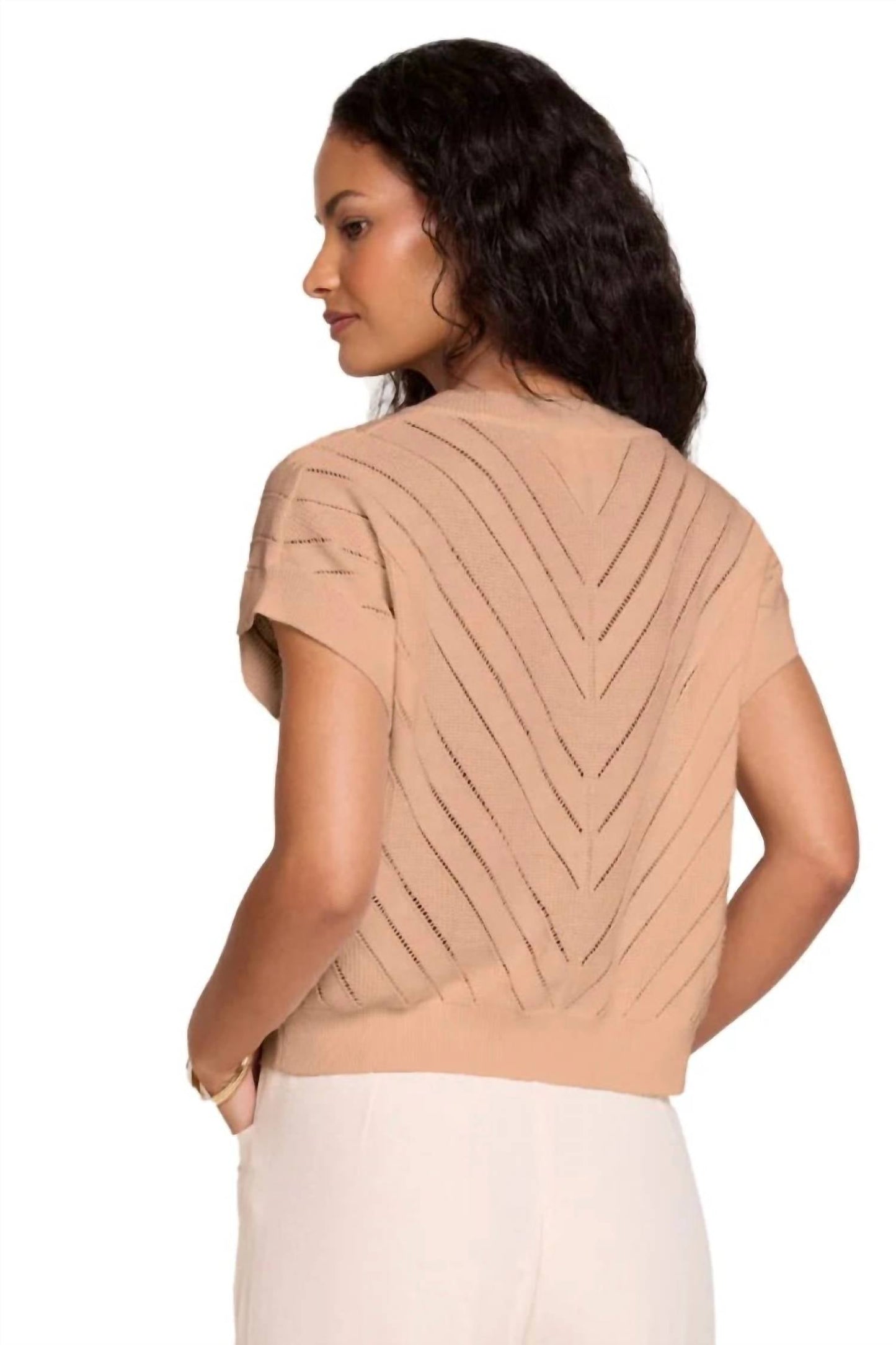 Brodie Cashmere - Chevron Mix Stitch Tee