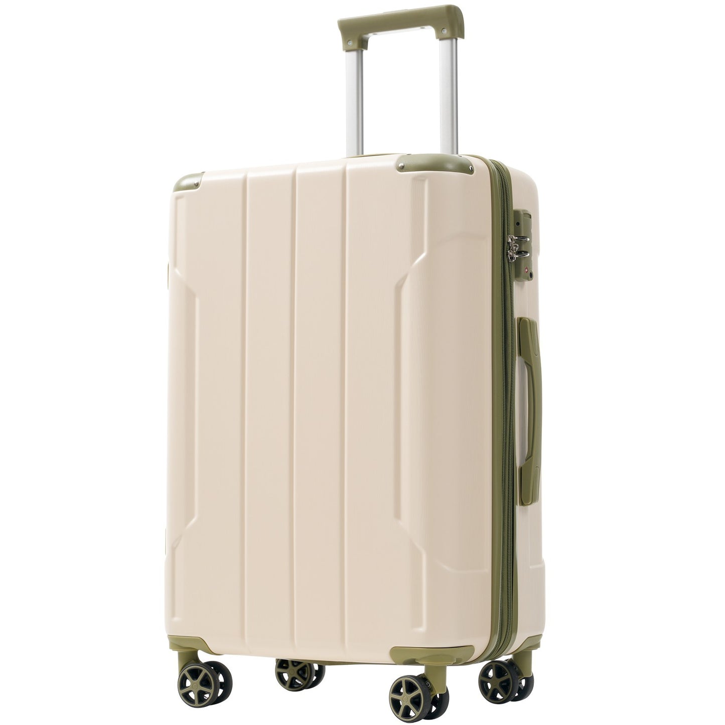 24" Hardshell  Expandable ABS Spinner Luggage-Beige