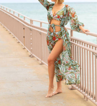 Lia Sahara - Long Sleeve Robe Cover Up