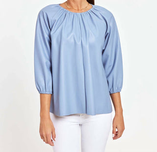 Dolce Cabo - Blakely Faux Leather Puff Sleeve Top
