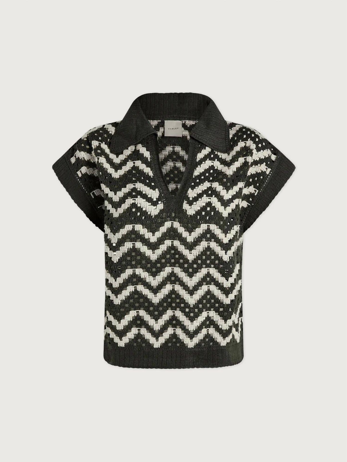 Varley - Joelle Crochet Polo Top