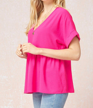 Entro - Textured Babydoll Top