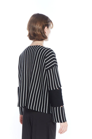 Matthildur - Evolution Stripe Cut Out Sleeve Sweater