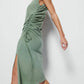 Nation Ltd - Iris Ruched Crewneck Midi Dress