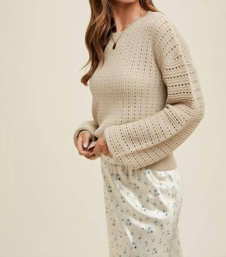 Wishlist - Open-knit Balloon Sleeve Sweater