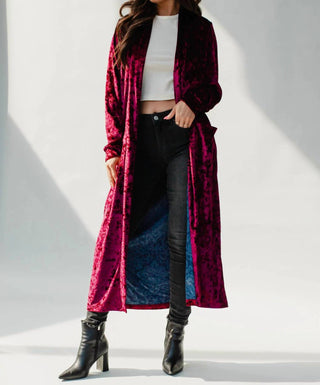 Panache Apparel - Velvet Duster Cardigan