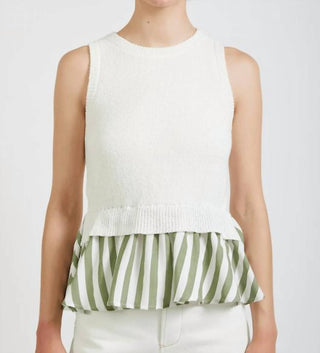 En Saison - Cece Mixed Media Top