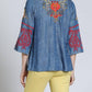 Apny - Floral Embroidered Top