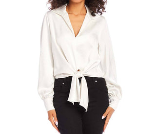 Karen Kane - Satin Tie Front Top