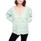 Free People - Crochet Wool Blend Pullover Sweater Mint Green
