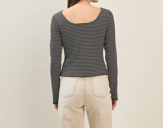 Able - Jewel Button Stripe Top