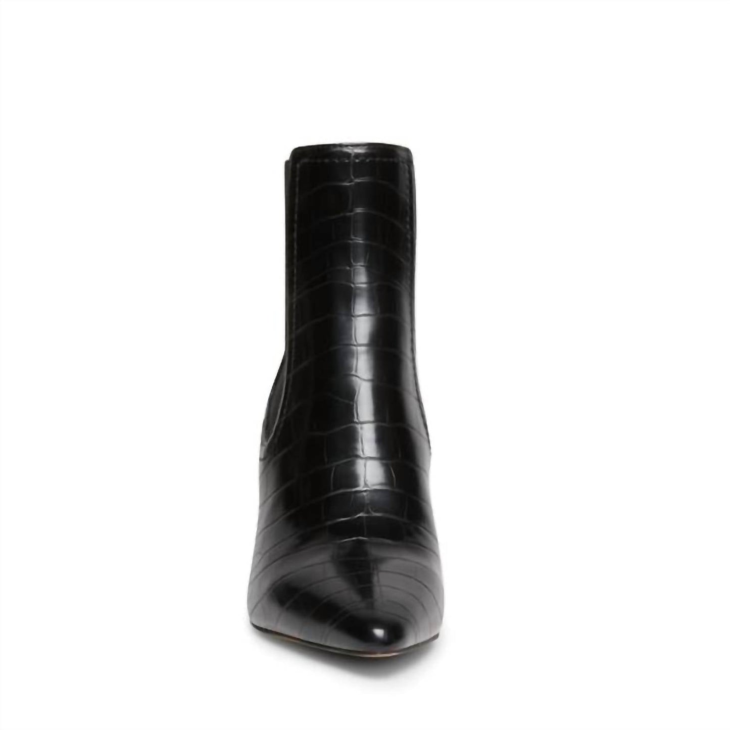 Steve Madden - Women's Patent Stamped Crocodile Stacked Heel Bootie