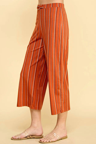 Bebop - High Waist Cropped Striped Pants