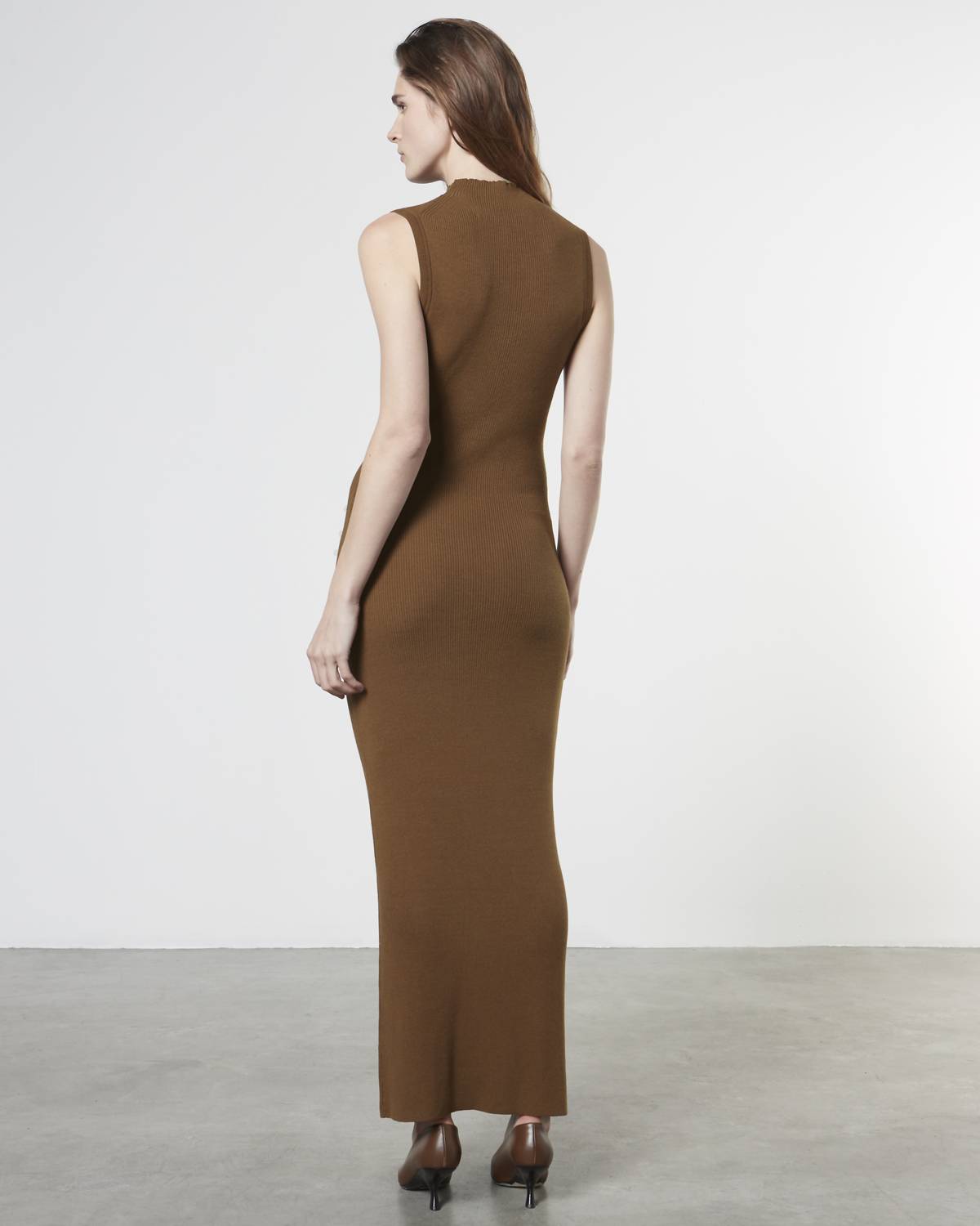 Enza Costa - SILK SWEATER RIB MOCKNECK DRESS